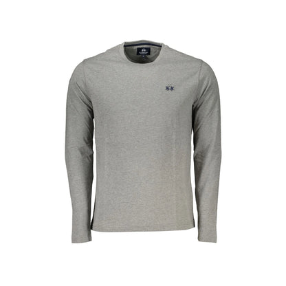La Martina T-Shirt Maniche Lunghe Uomo Grigia Ricamo Grigio - foto prodotto