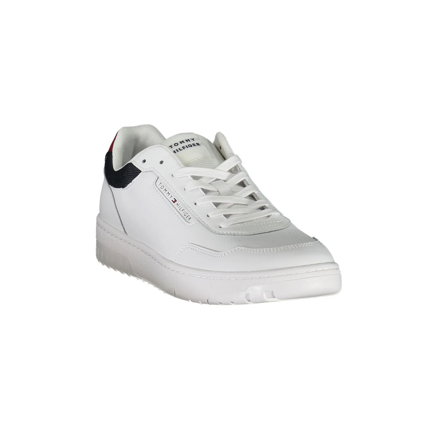TOMMY HILFIGER Scarpe Sneakers Uomo Bianche in Pelle con Dettagli a Contrasto bianco - vista 2