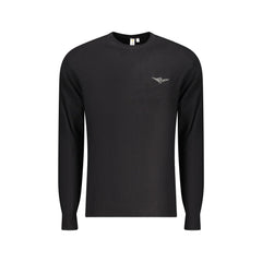 Accademia Militare Maglia Uomo Nera Girocollo con Ricamo e Logo