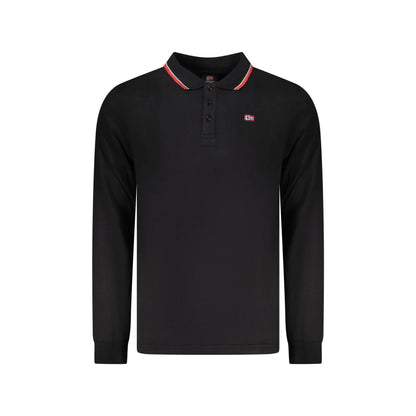 Norway 1963 Polo Uomo Nera Maniche Lunghe Cotone Ricamo Logo Nero - foto prodotto
