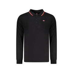 Norway 1963 Polo Uomo Nera Maniche Lunghe Cotone Ricamo Logo