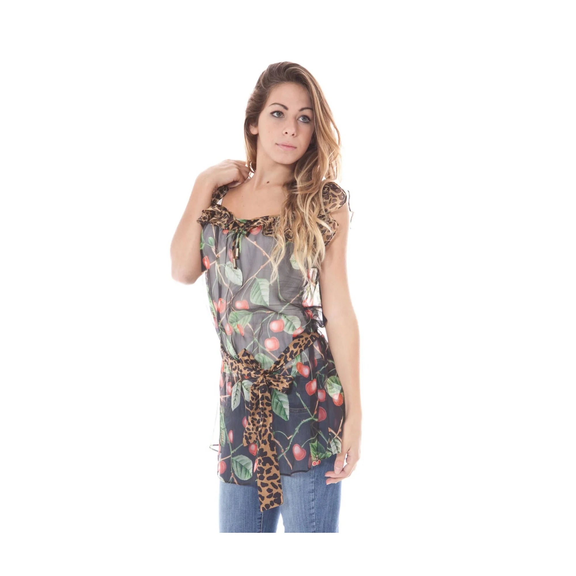 JOHN GALLIANO CAMICIA MANICHE CORTE DONNA NERO
