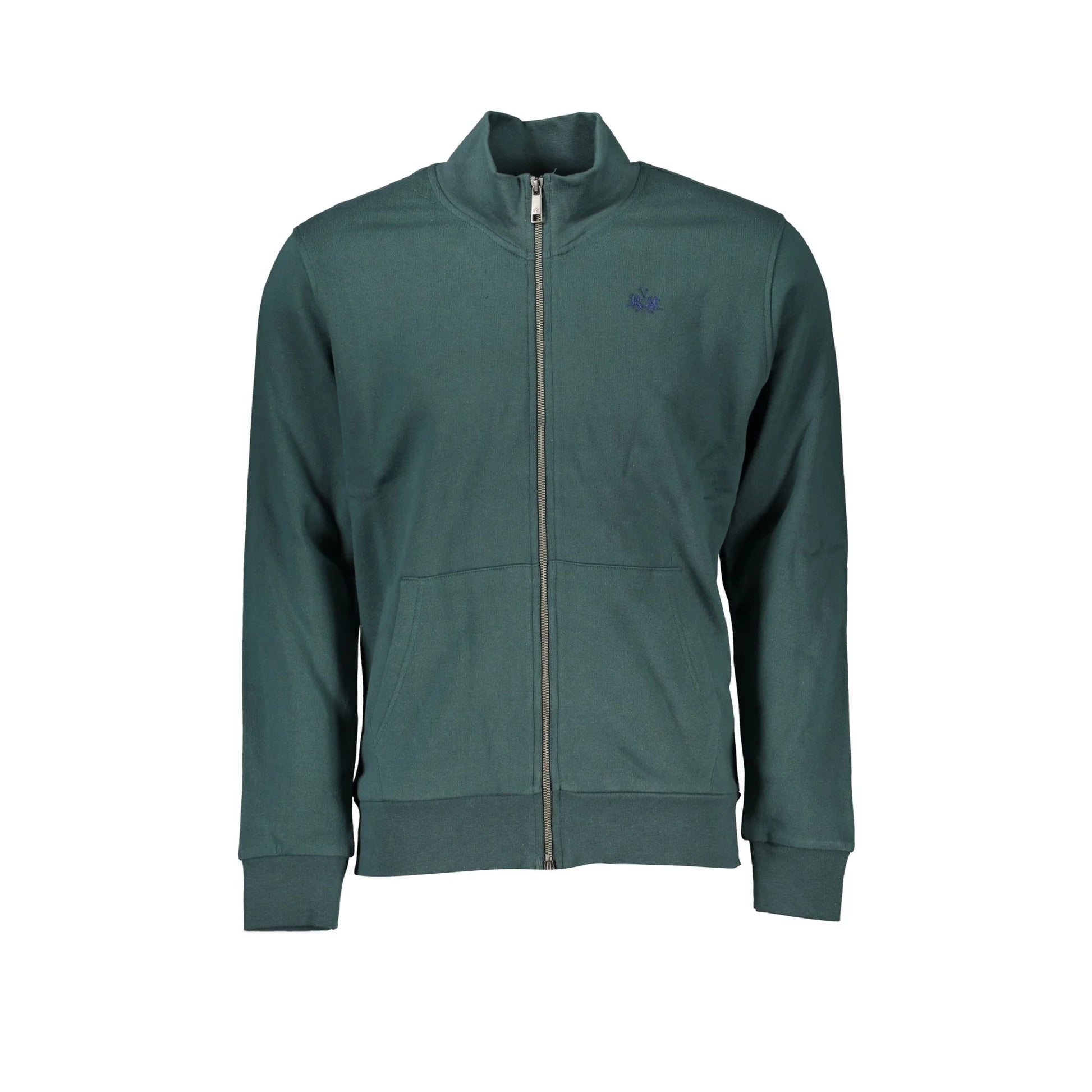 La Martina Felpa Uomo Verde Zip Regular Fit Felpata Logo Felpe - foto prodotto