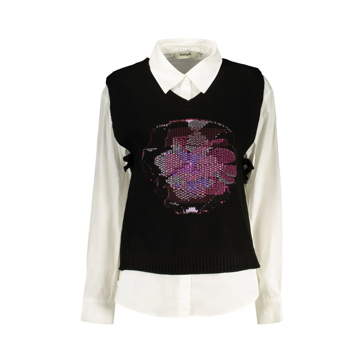 DESIGUAL CAMICIA MANICHE LUNGHE DONNA NERO