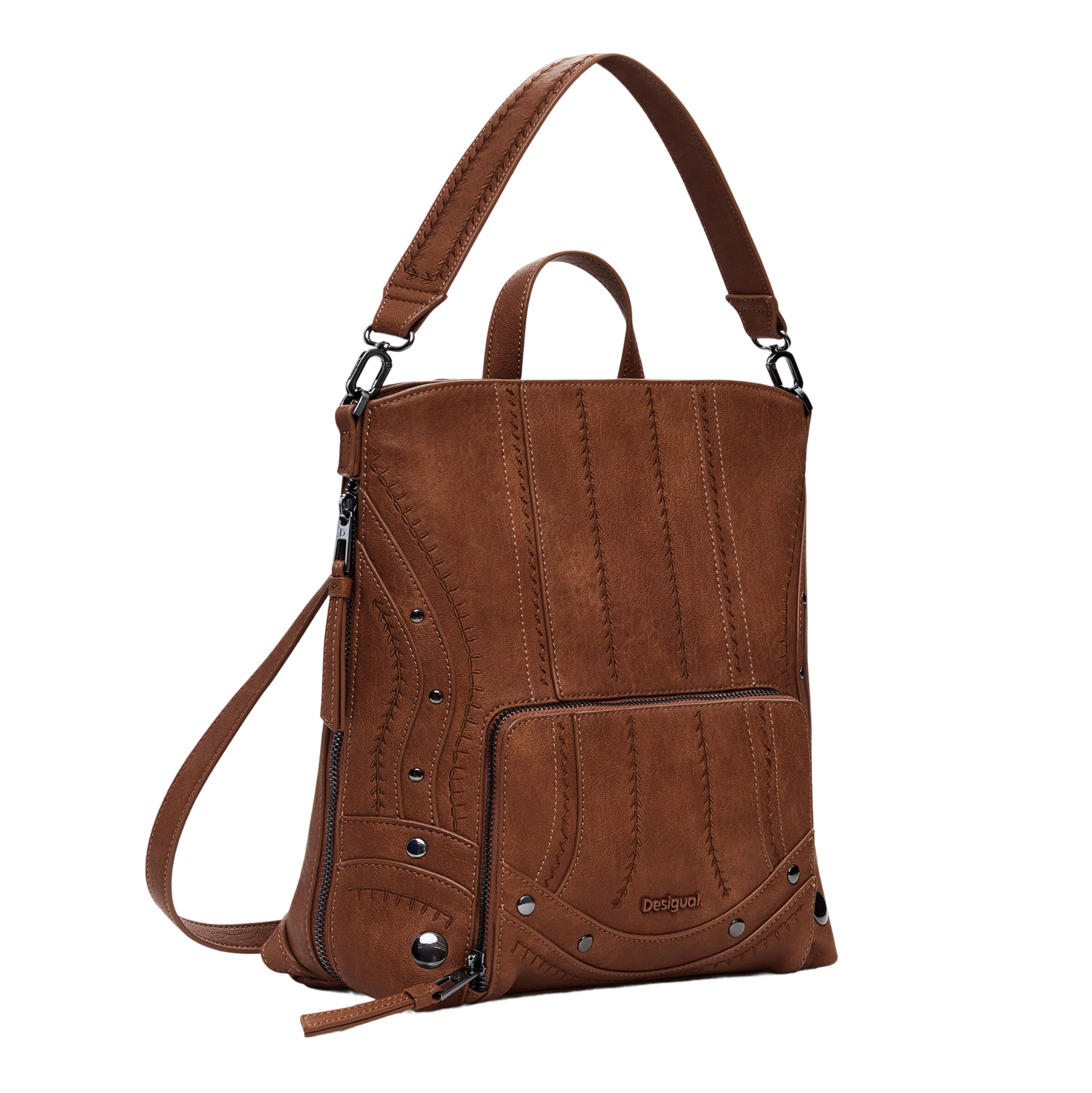 DESIGUAL Zaino Donna Marrone Embro Patch Pretoria Mini