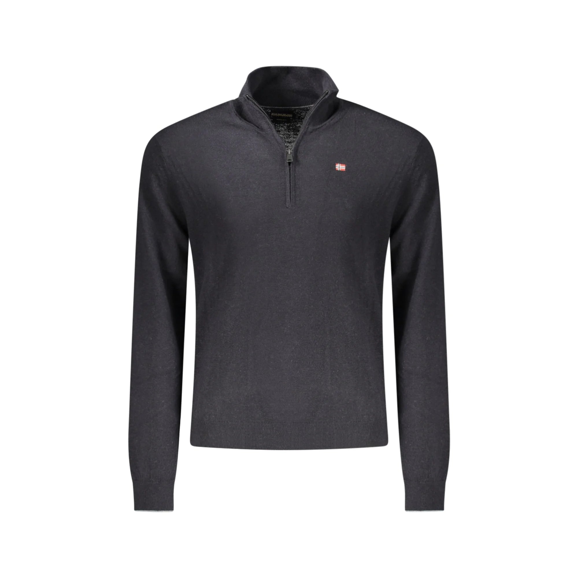 Napapijri Maglione Uomo Nero Mezza Zip Maniche Lunghe Maglie - foto prodotto