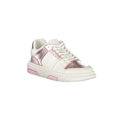 TOMMY HILFIGER Scarpe Sneakers Donna Bianche con Dettagli Rosa e Plantare Removibile bianco - vista 2