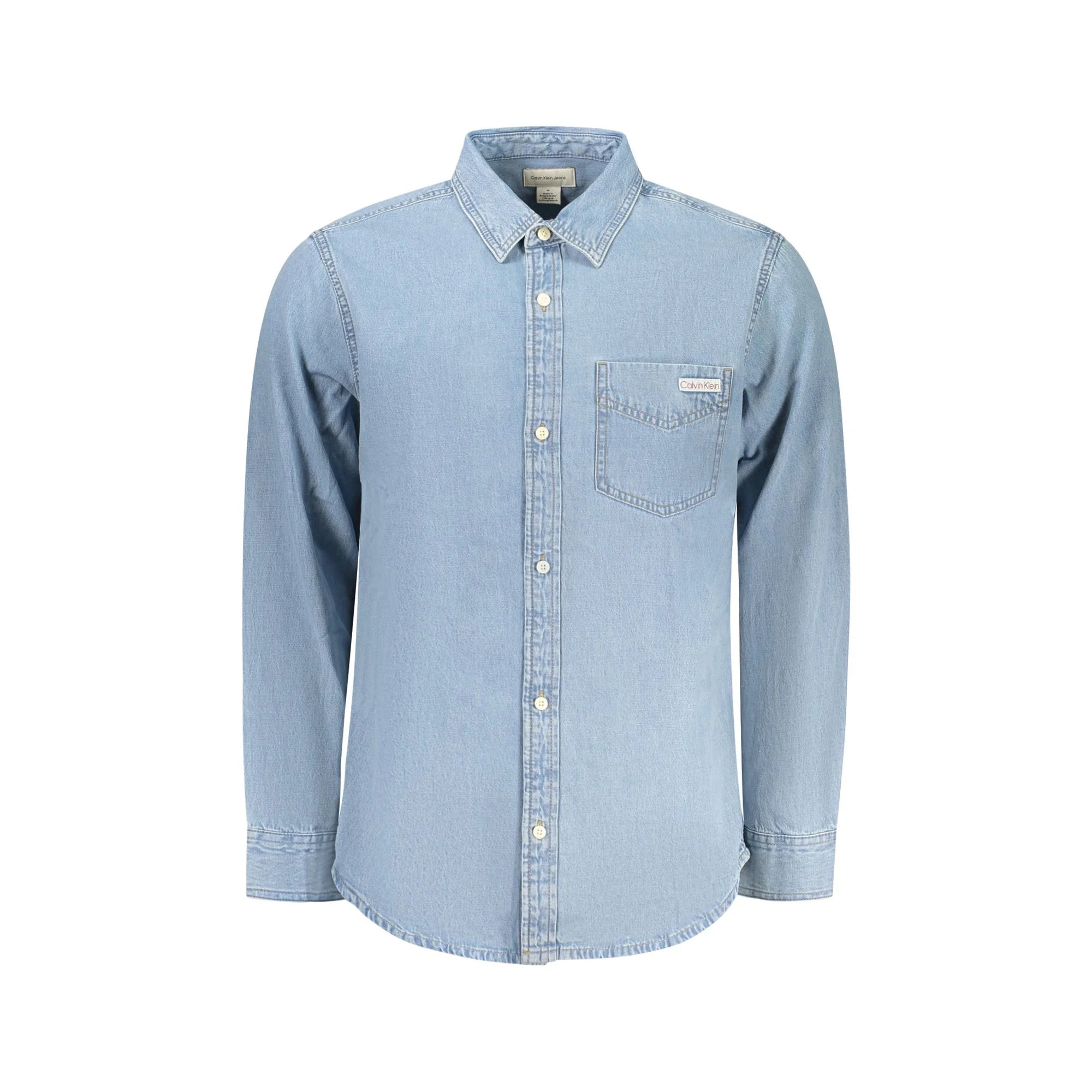 CALVIN KLEIN CAMICIA MANICHE LUNGHE UOMO AZZURRO