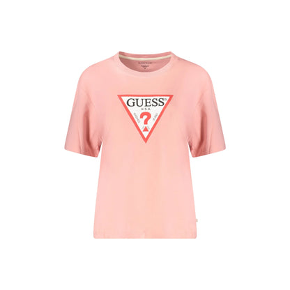 Guess Jeans T-Shirt Maniche Corte Donna Rosa Stampa Logo - foto prodotto