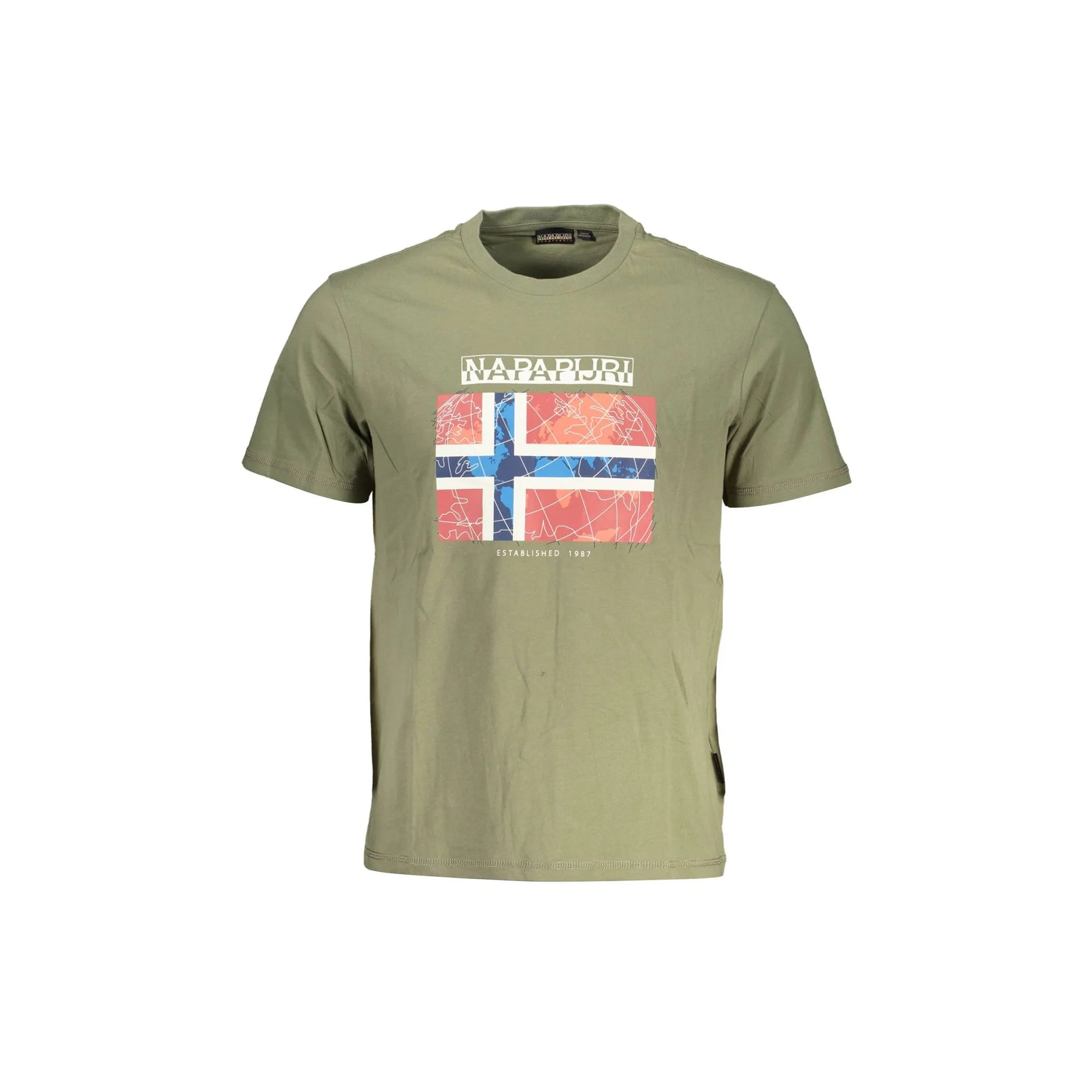 NAPAPIJRI T-SHIRT MANICHE CORTE UOMO VERDE