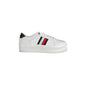 TOMMY HILFIGER Scarpe Sneakers Donna Bianche con Lacci e Logo Bianco - foto prodotto