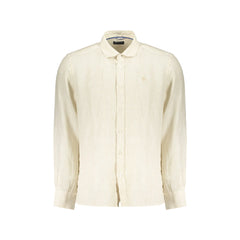 North Sails Camisa de Manga Longa Masculina Bege Bordado