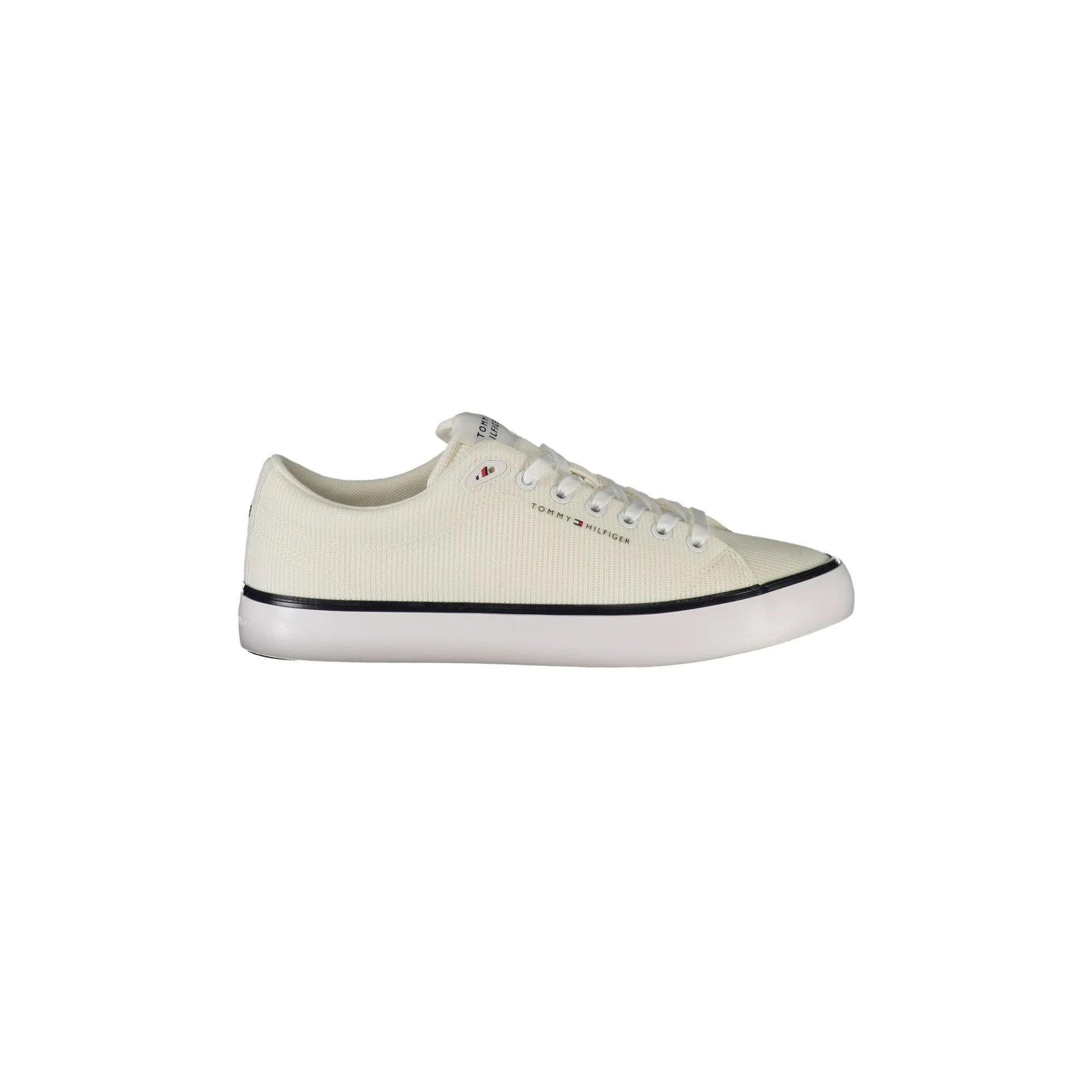 TOMMY HILFIGER Sneakers Uomo Bianche con Lacci e Dettagli a Contrasto Bianco - foto prodotto