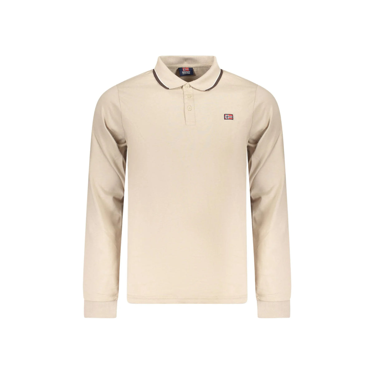 NORWAY 1963 POLO MANICHE LUNGHE UOMO BEIGE
