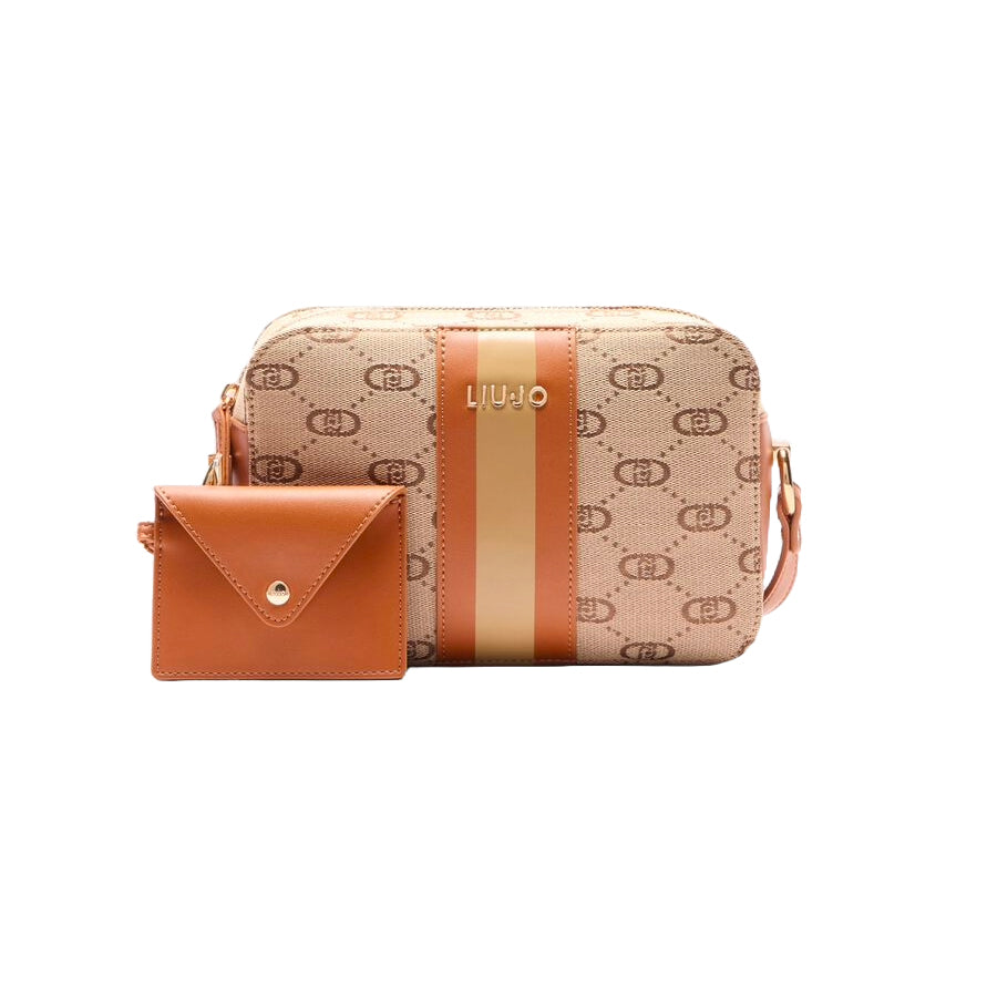 Borsa Donna a Tracolla Liu Jo in Tessuto Jacquard con Monogram LJ Borse Beige - foto prodotto