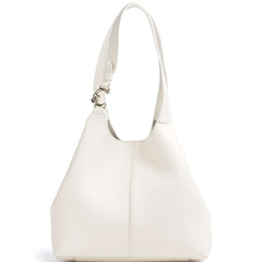 Coccinelle Borsa a Spalla Pelle Donna Bianca Dettagli a Contrasto