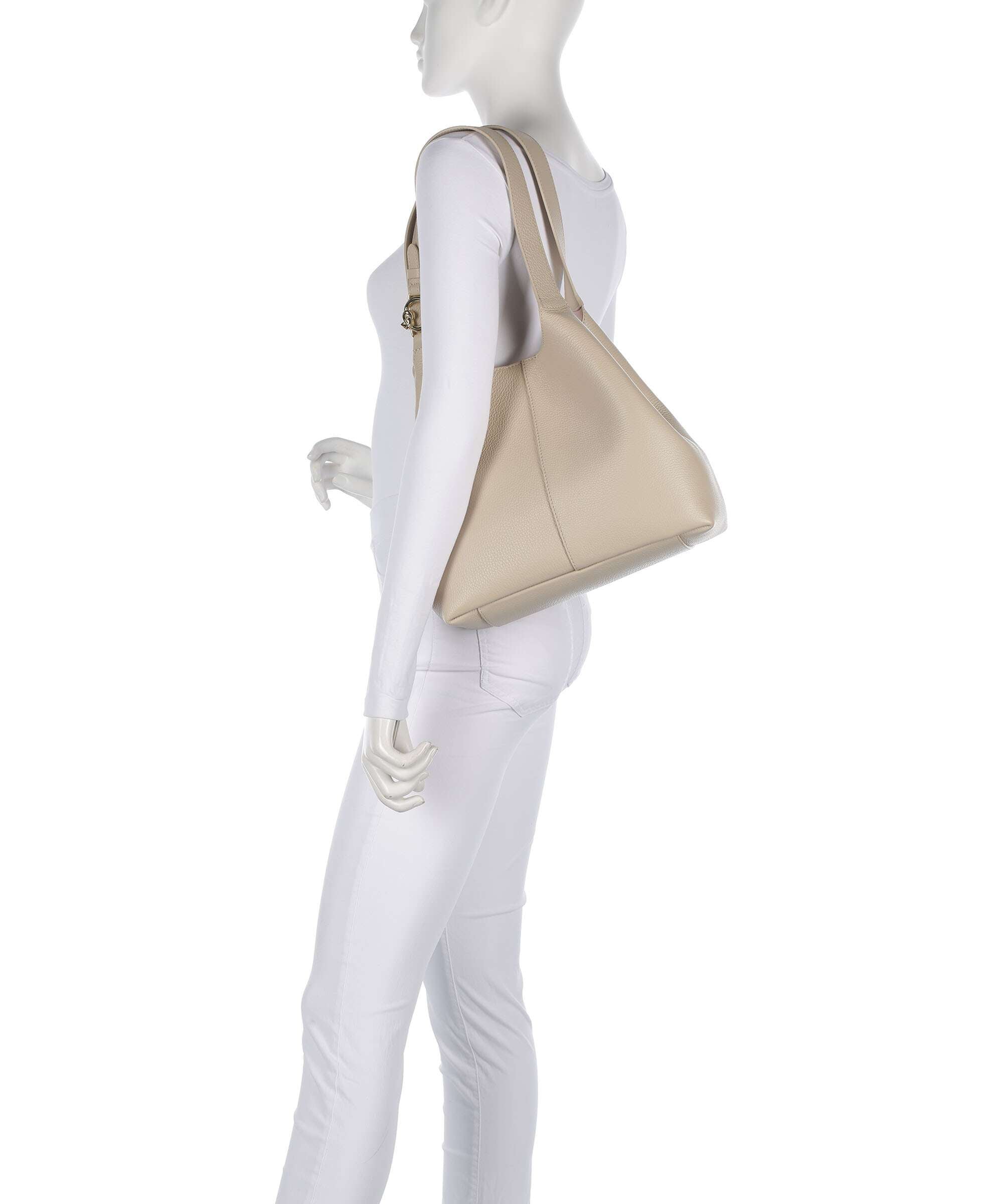 Coccinelle Borsa a Spalla Pelle Donna Beige Dettagli a Contrasto Borse - vista 2