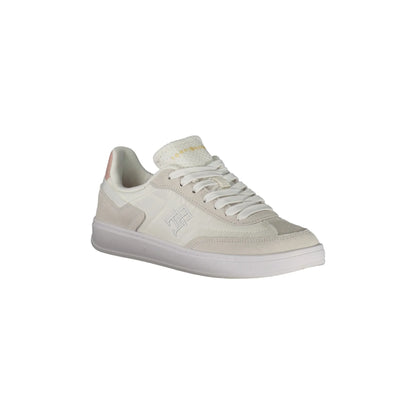 TOMMY HILFIGER Scarpe Sneakers Donna Bianche con Dettagli Rosa e Ricamo bianco - vista 2