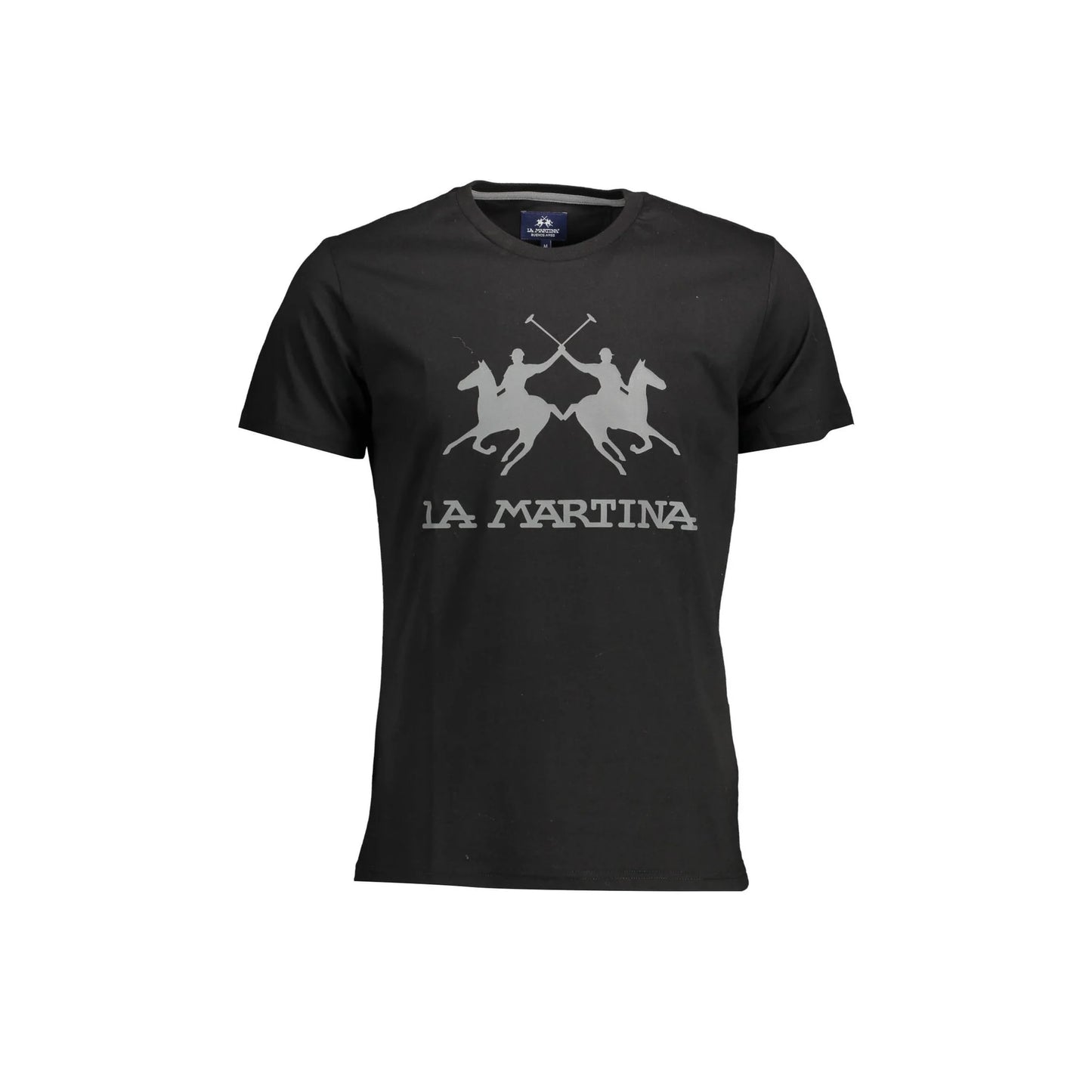 La Martina T-Shirt Maniche Corte Uomo Nera Stampa Logo Nero - foto prodotto