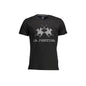 La Martina T-Shirt Maniche Corte Uomo Nera Stampa Logo Nero - foto prodotto