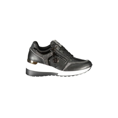 LAURA BIAGIOTTI Sneakers Donna Nere con Lacci, Zip e Plateau 5 cm Nero - foto prodotto