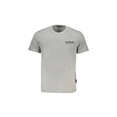 Napapijri T-Shirt Maniche Corte Uomo Grigia Stampa Logo