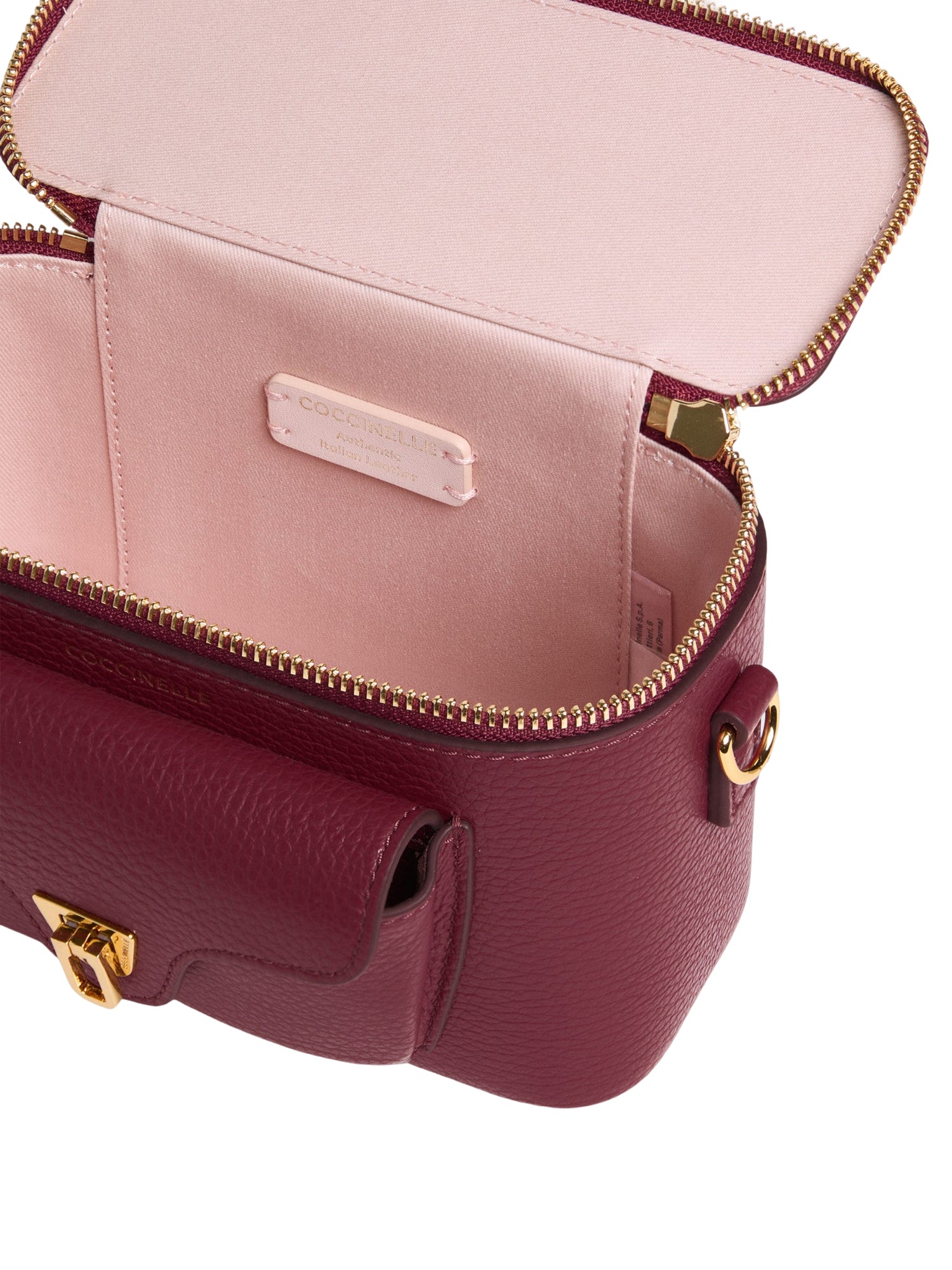 COCCINELLE Borsa Donna a Tracolla Rossa, In Vera Pelle, Beat Generation