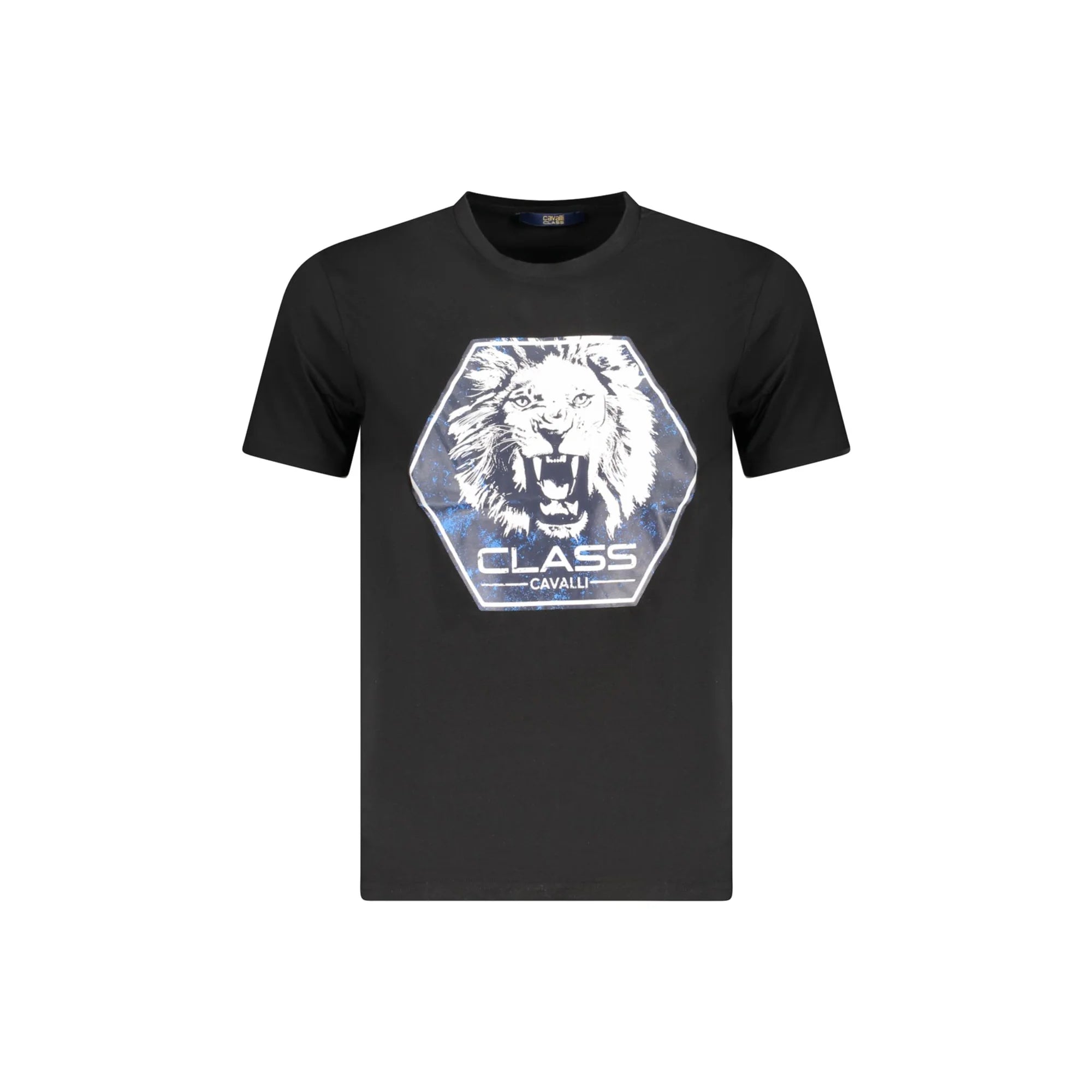 Cavalli Class T-Shirt Maniche Corte Uomo Nera Stampa Logo Nero - foto prodotto