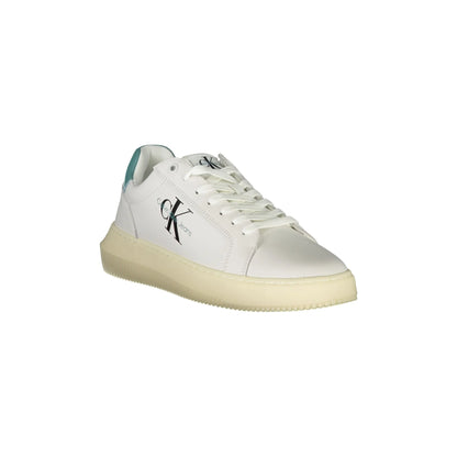 CALVIN KLEIN Scarpe Sneakers Uomo Bianche con Lacci e Logo bianco - vista 2