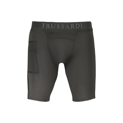 Trussardi Pantaloni Leggins Uomo Nero Stampa Logo - foto prodotto