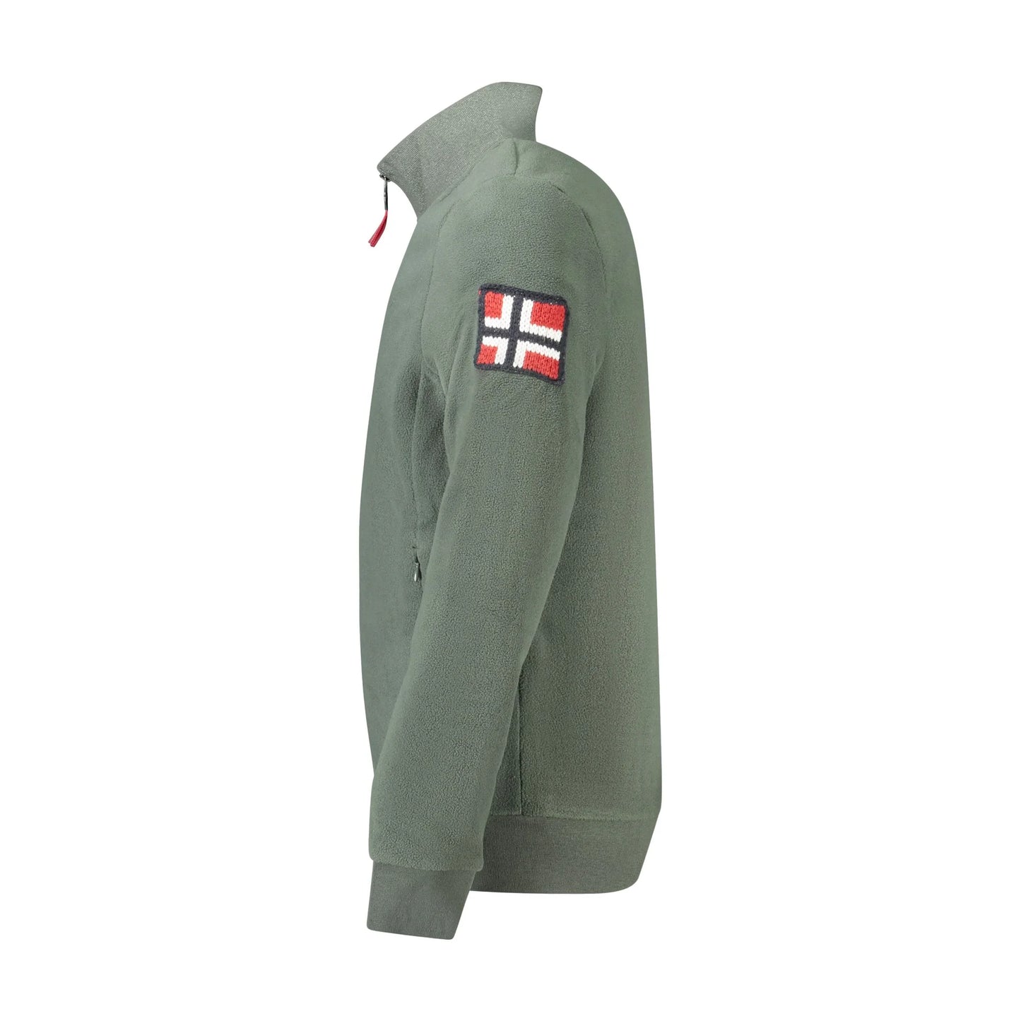 Norway 1963 Felpa Uomo Verde Zip Pile Tasche Ricamo Logo Felpe - vista 3