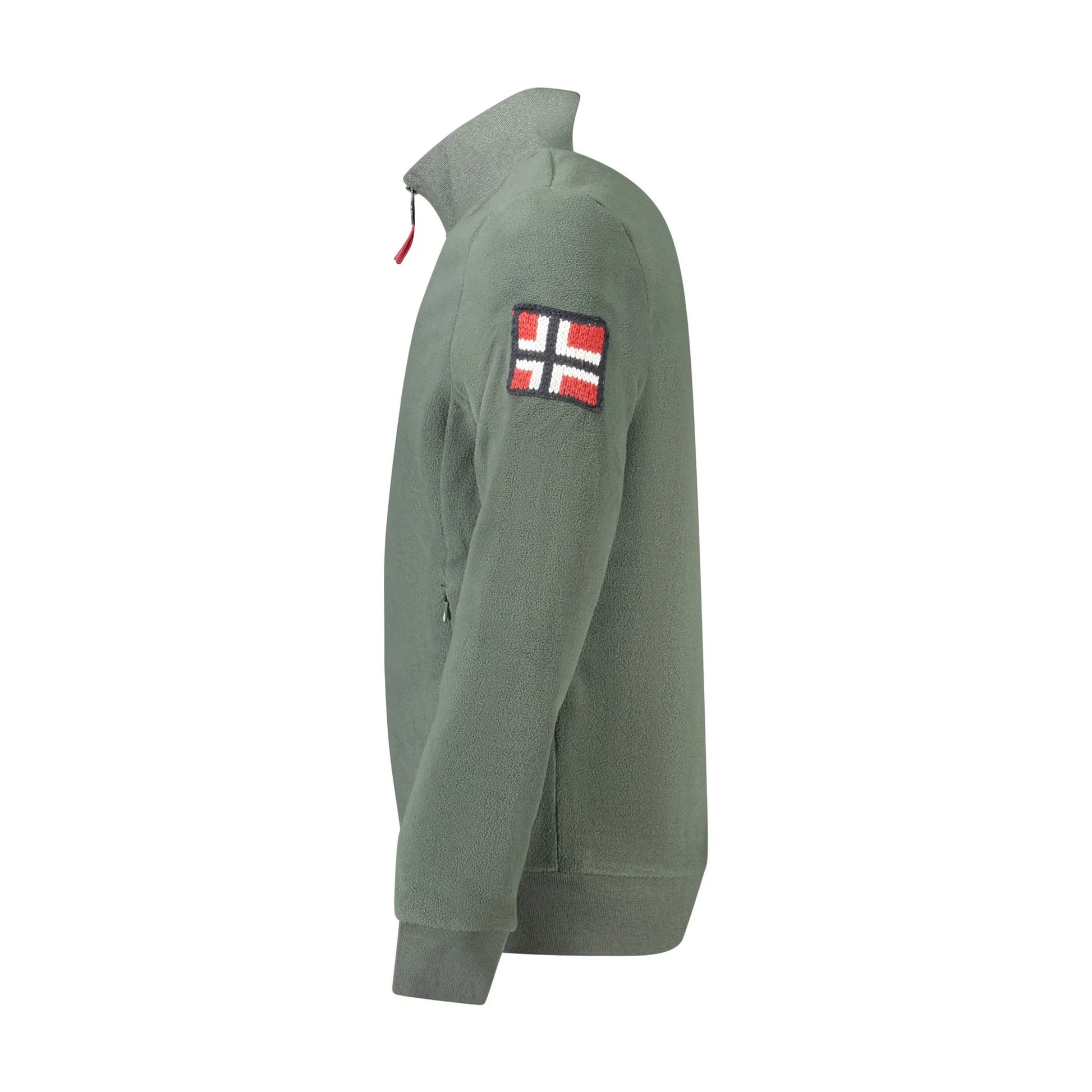 Norway 1963 Felpa Uomo Verde Zip Pile Tasche Ricamo Logo Felpe - vista 3