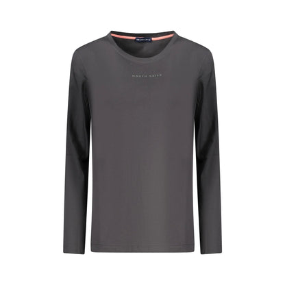 North Sails T-Shirt Maniche Lunghe Donna Nera Stampa in Rilievo Logo Nero - foto prodotto