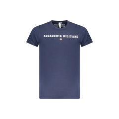 Accademia Militare T-Shirt Kurzarm Herren Blau Logo Druck