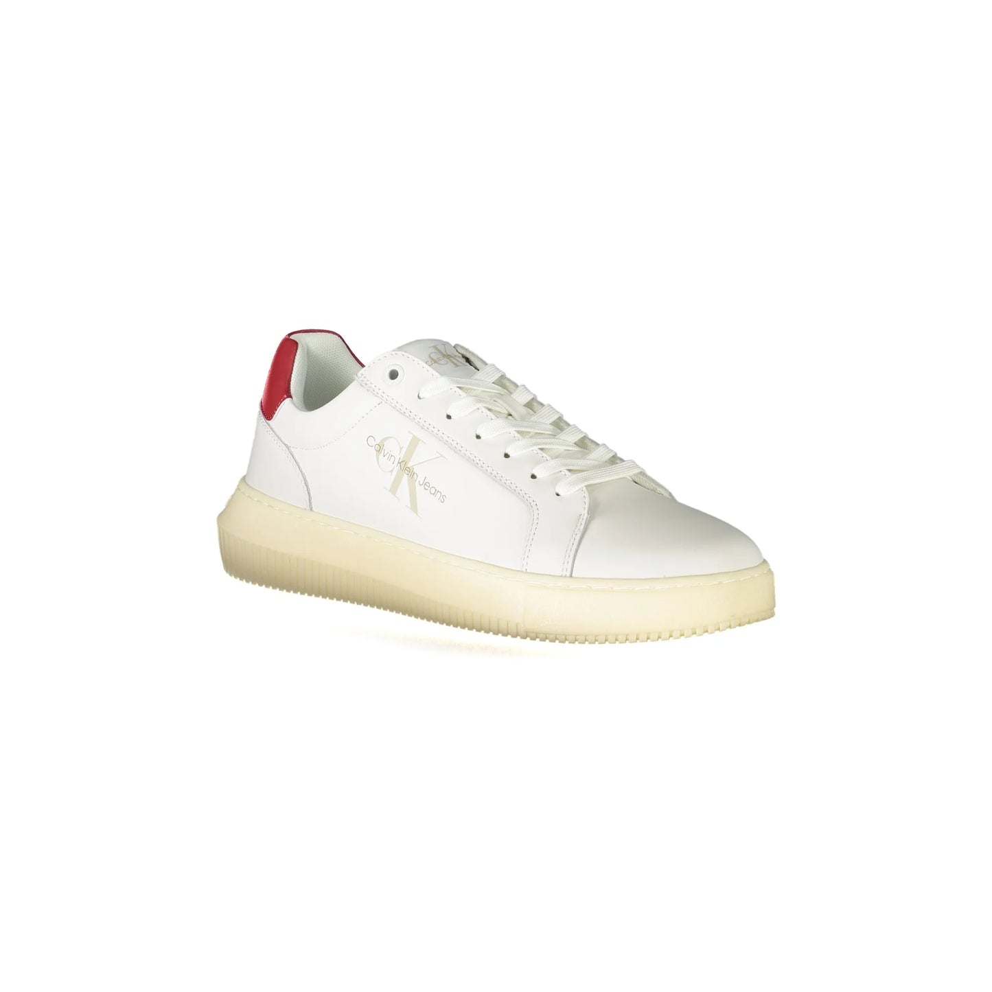 CALVIN KLEIN Scarpe Sneakers Uomo Bianche con Dettagli a Contrasto e Logo bianco - vista 2