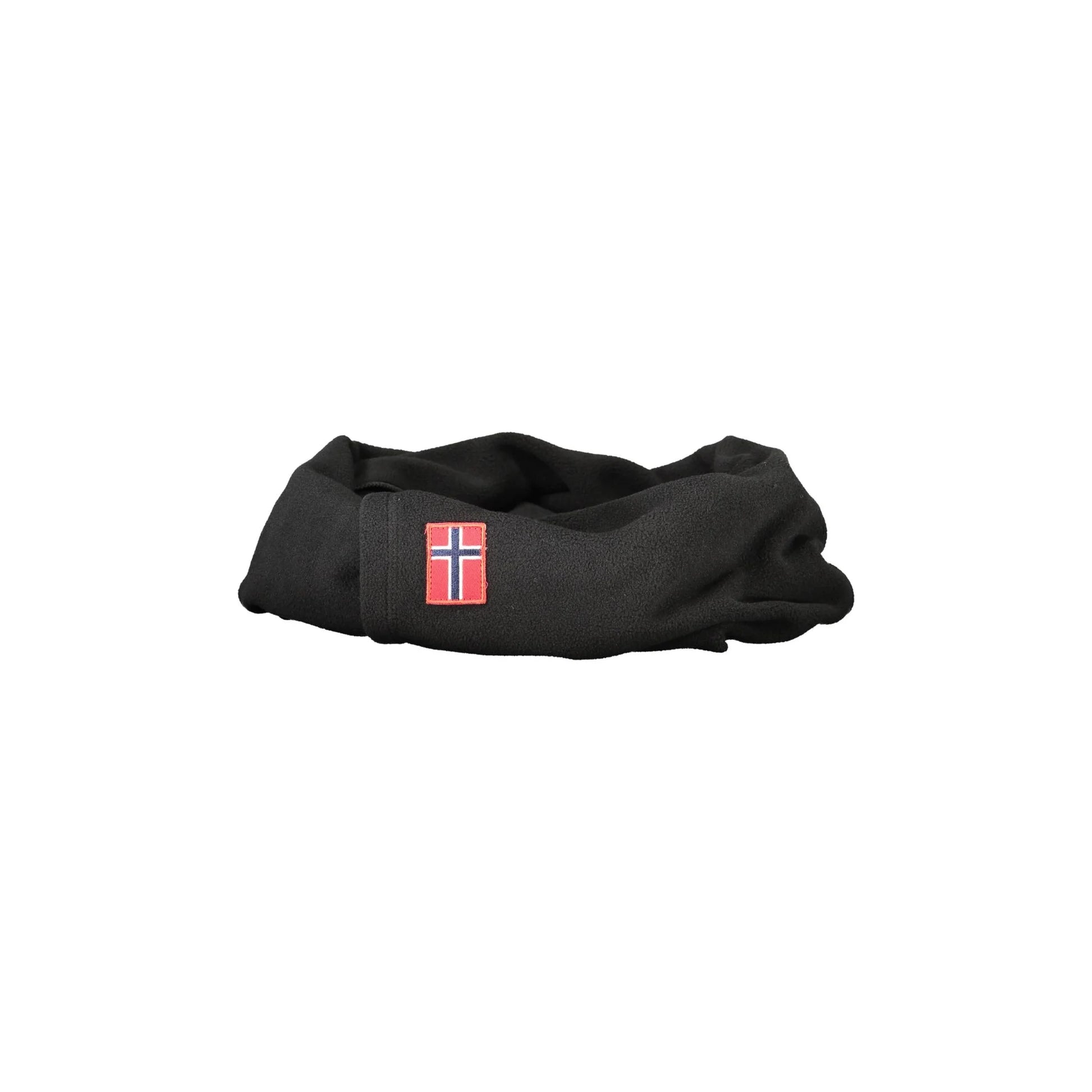 NORWAY 1963 Set Cuffia e Sciarpa Uomo Nero in Pile con Logo Cappelli - vista 3