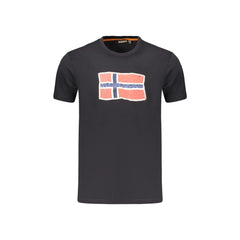 Napapijri T-Shirt Maniche Corte Uomo Nera Stampa Logo