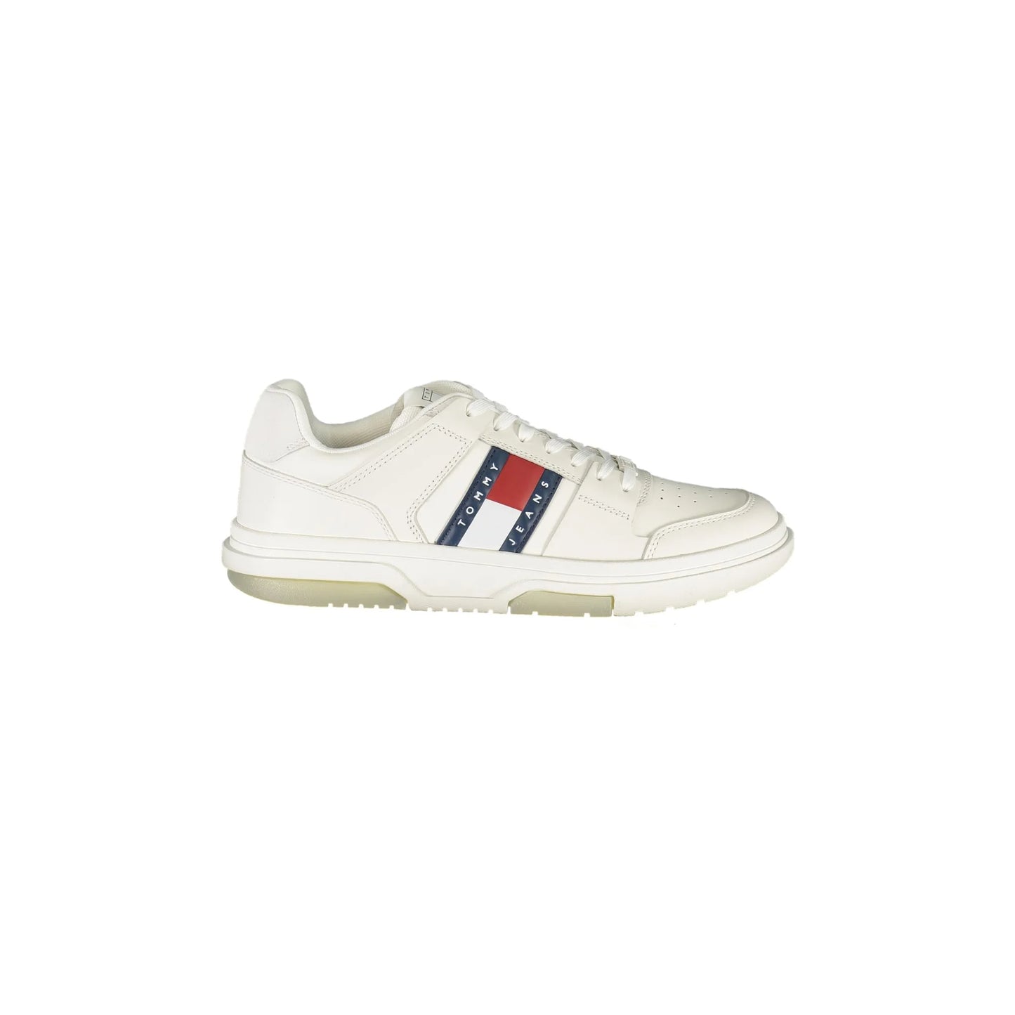 TOMMY HILFIGER Scarpe Sneakers Uomo Bianche con Dettagli a Contrasto Bianco - foto prodotto