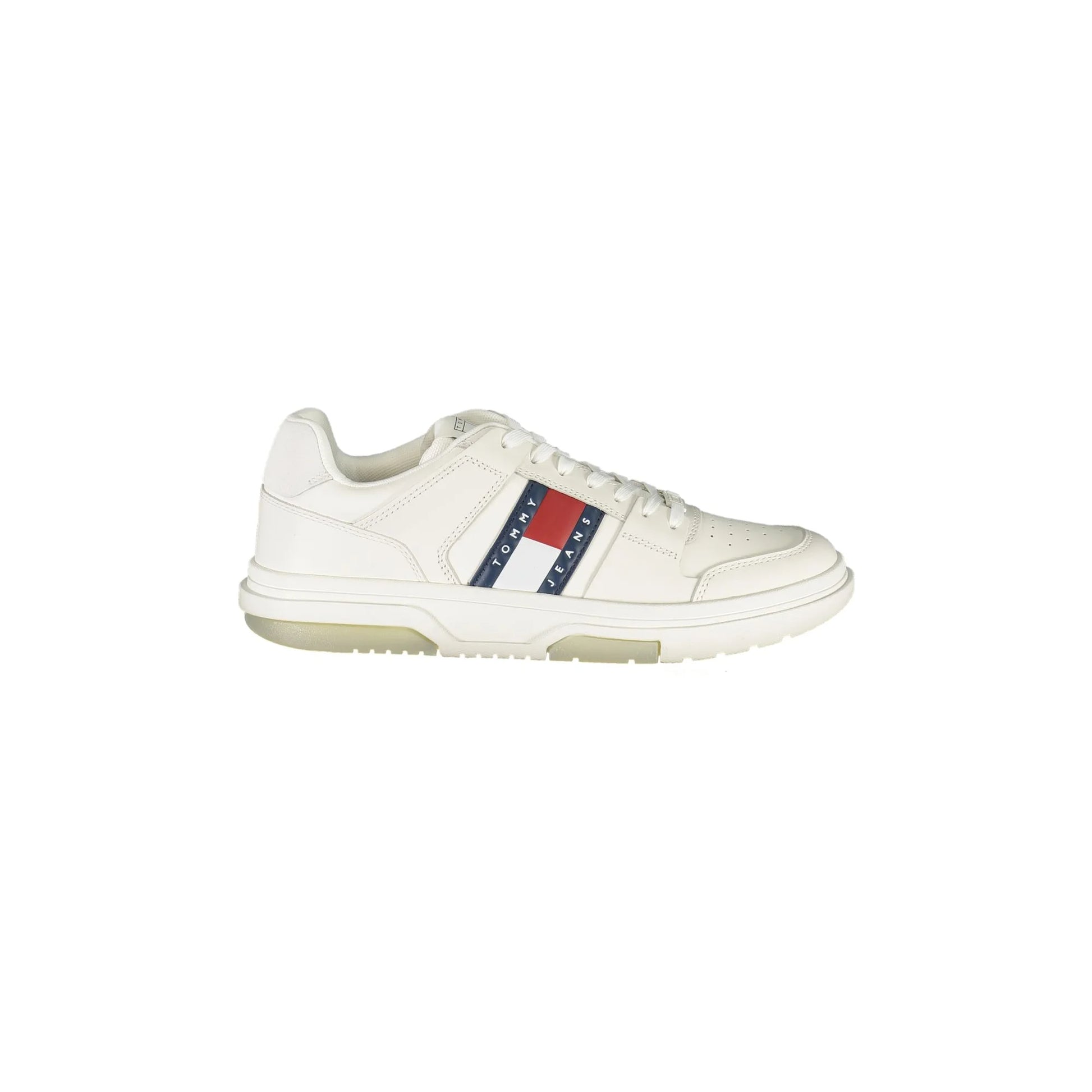 TOMMY HILFIGER Scarpe Sneakers Uomo Bianche con Dettagli a Contrasto Bianco - foto prodotto
