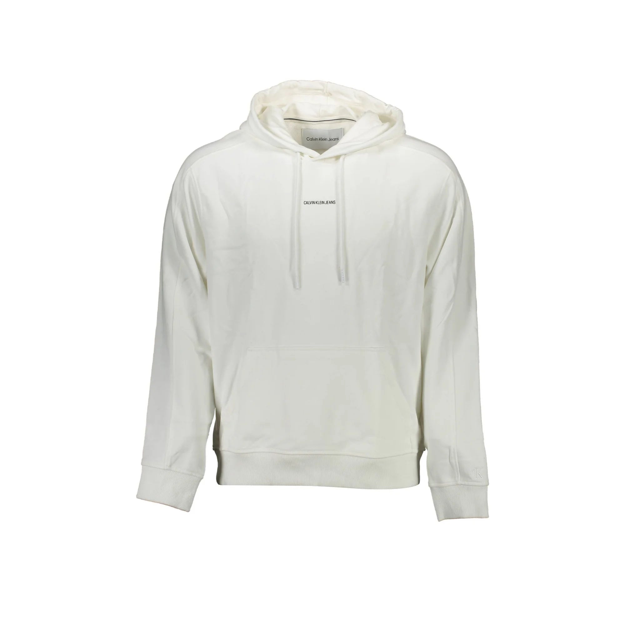 Calvin Klein Felpa Uomo Bianca Cappuccio Tascone Stampa Logo Felpe Bianco - foto prodotto