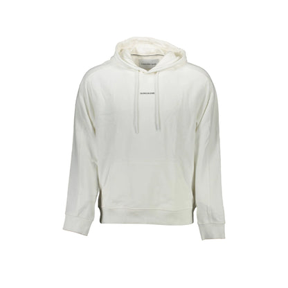 Calvin Klein Felpa Uomo Bianca Cappuccio Tascone Stampa Logo Felpe Bianco - foto prodotto