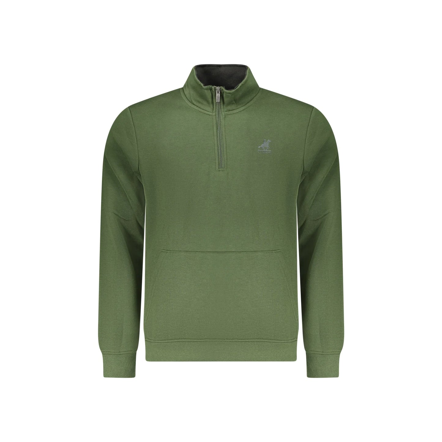 U.S. Grand Felpa Uomo Verde Mezza Zip Felpata Tascone Stampa Logo Felpe - foto prodotto