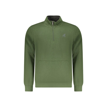 U.S. Grand Felpa Uomo Verde Mezza Zip Felpata Tascone Stampa Logo Felpe - foto prodotto