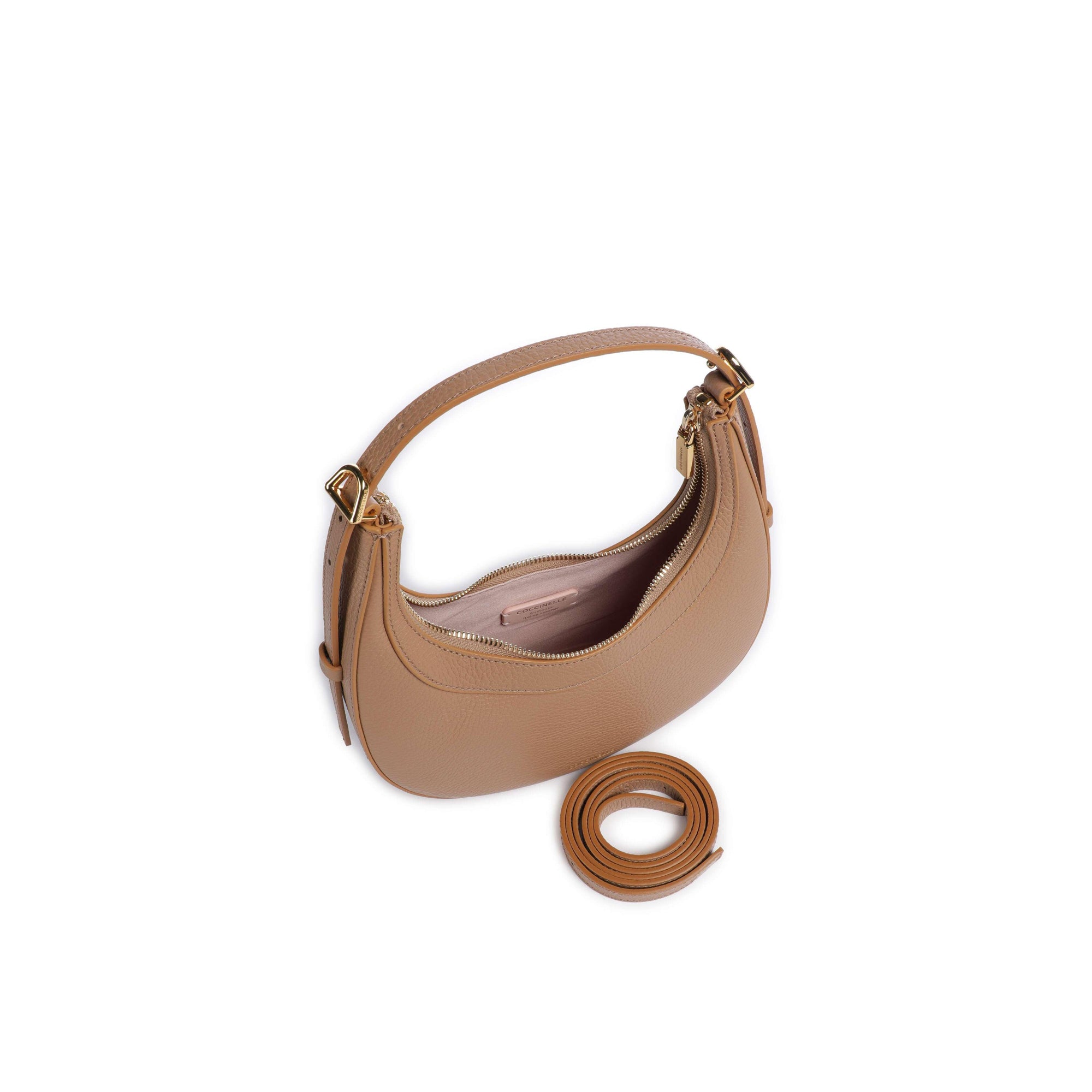 COCCINELLE Borsa Donna a Spalla e Tracolla Marrone, In Vera Pelle, Whisper
