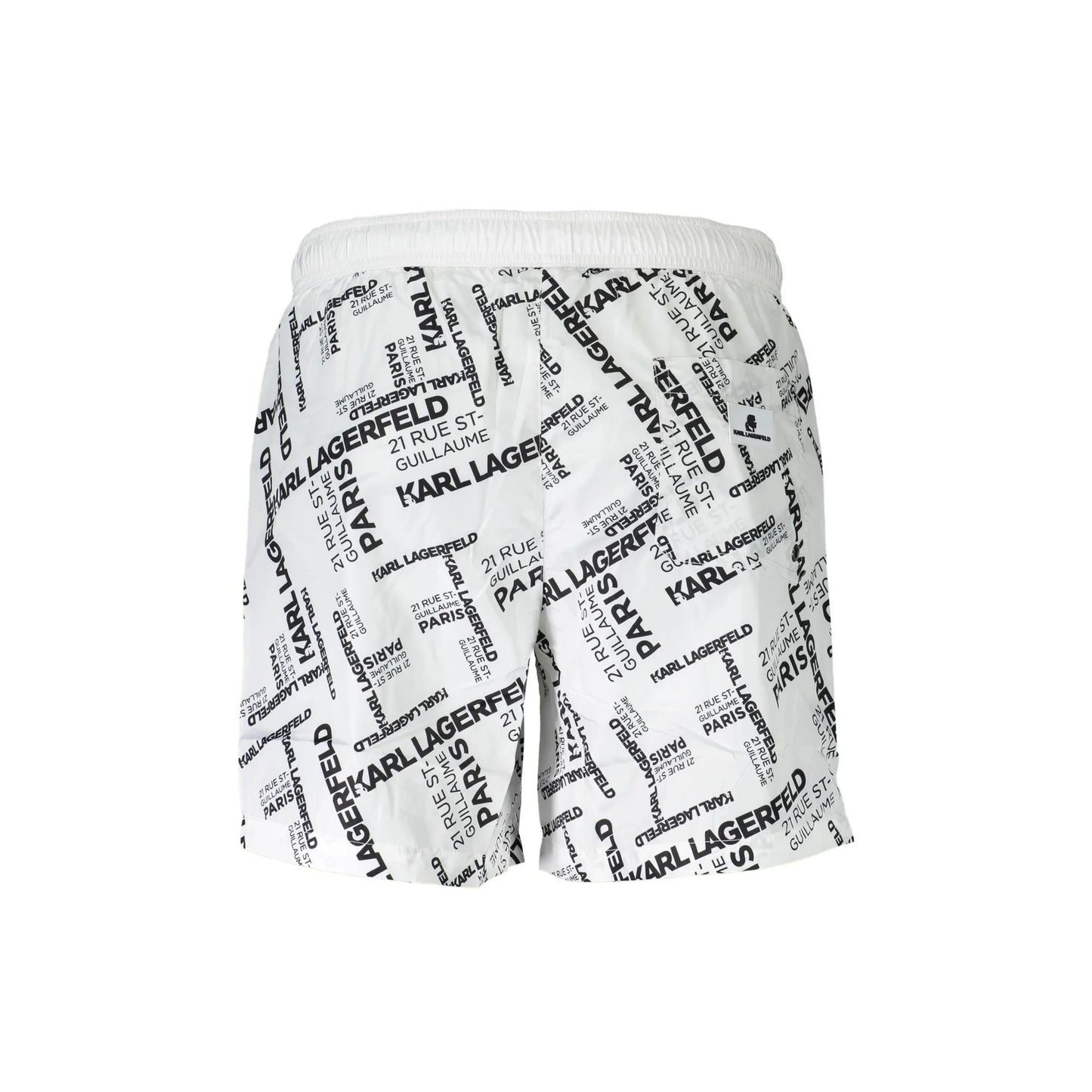 Karl Lagerfeld Beachwear Costume da Mare Uomo Bianco con Logo - vista 2
