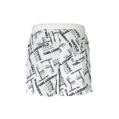 Karl Lagerfeld Beachwear Costume da Mare Uomo Bianco con Logo - vista 2
