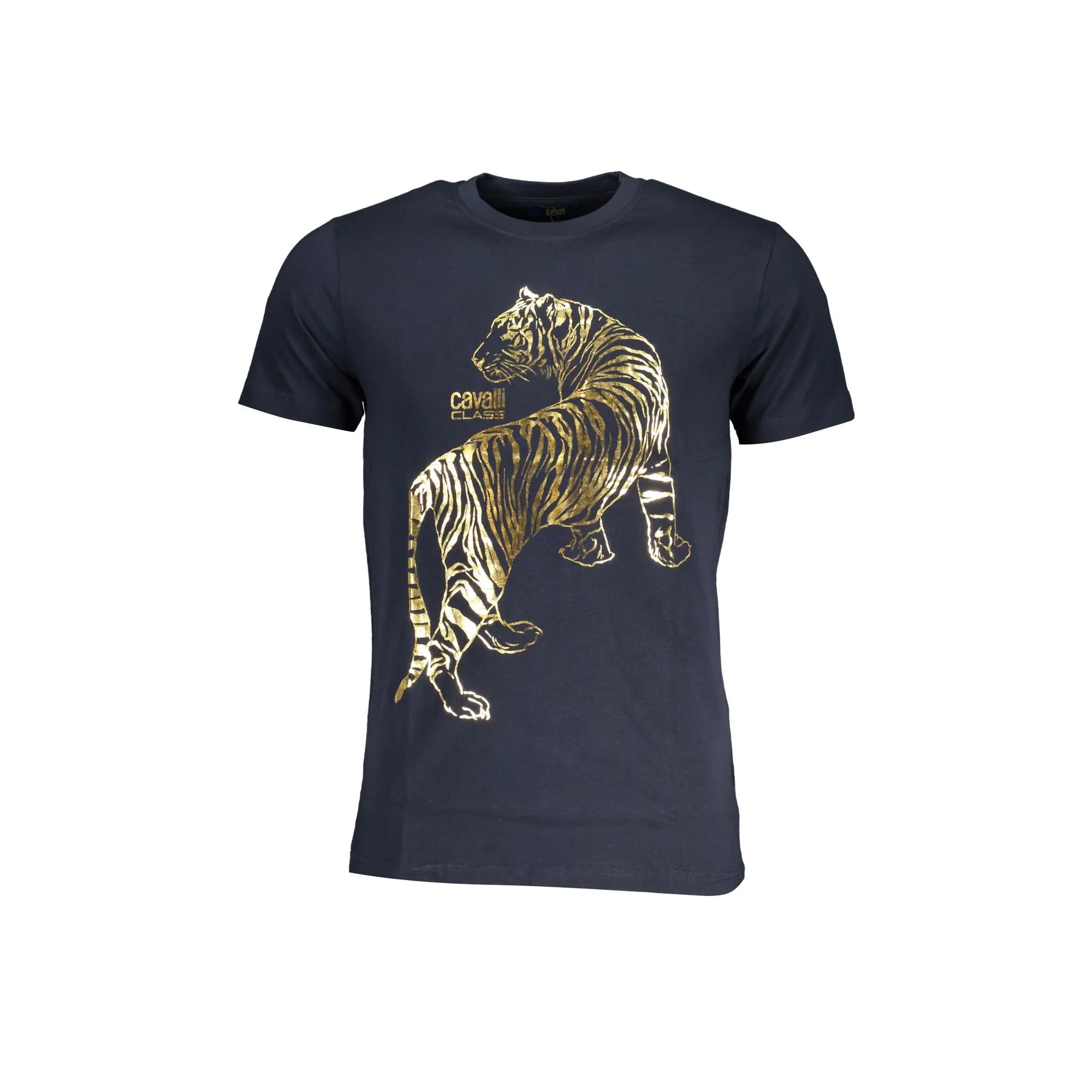 Cavalli Class T-Shirt Maniche Corte Uomo Blu Stampa Logo - foto prodotto