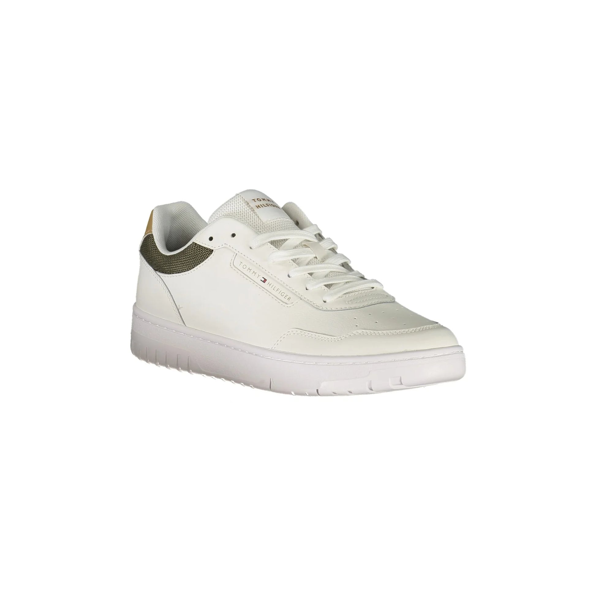 TOMMY HILFIGER Scarpe Sneakers Uomo Bianche con Dettagli Verde e Beige bianco - vista 2