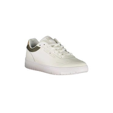 TOMMY HILFIGER Scarpe Sneakers Uomo Bianche con Dettagli Verde e Beige bianco - vista 2
