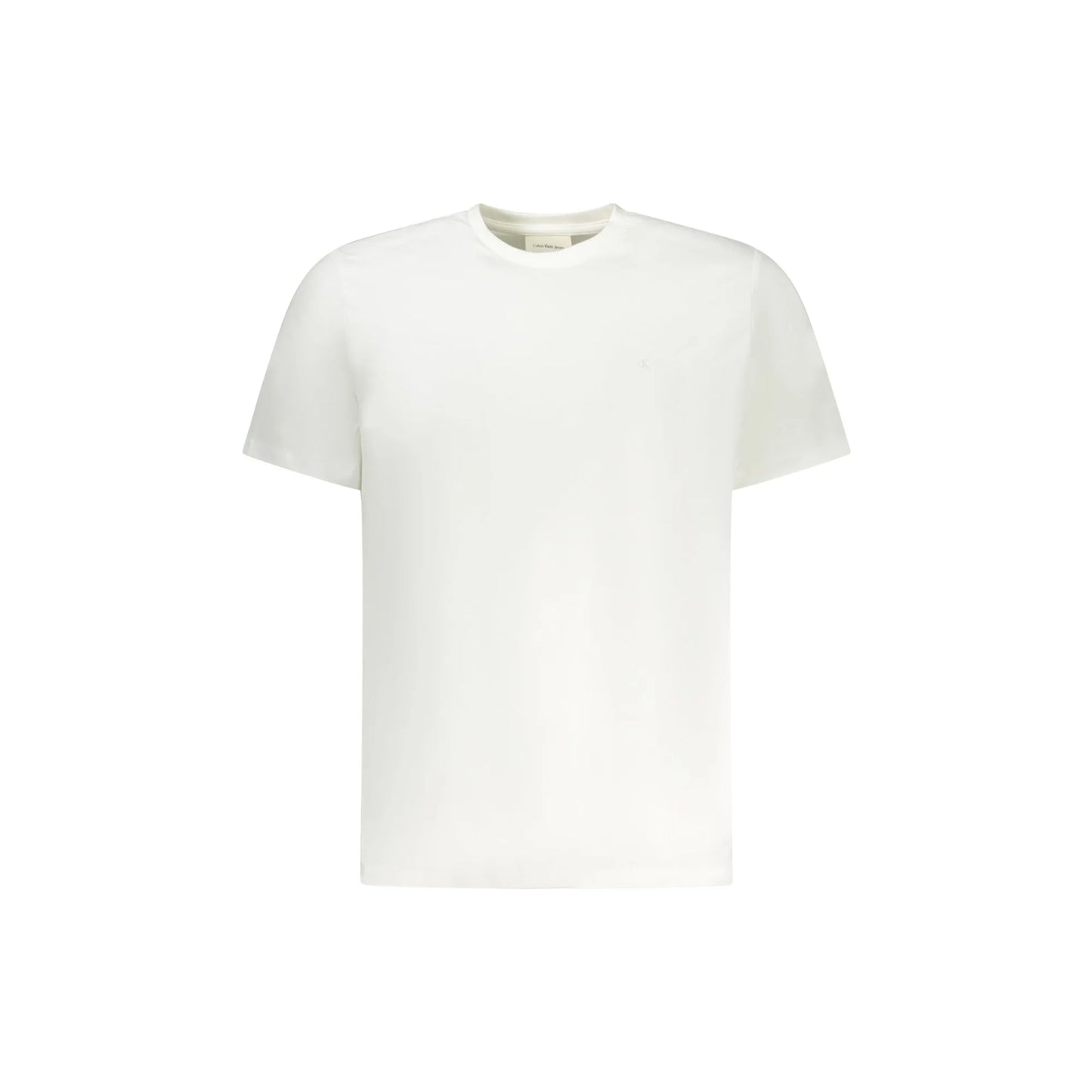 Calvin Klein T-Shirt Uomo Bianca Girocollo Cotone Logo Ricamato Bianco - foto prodotto